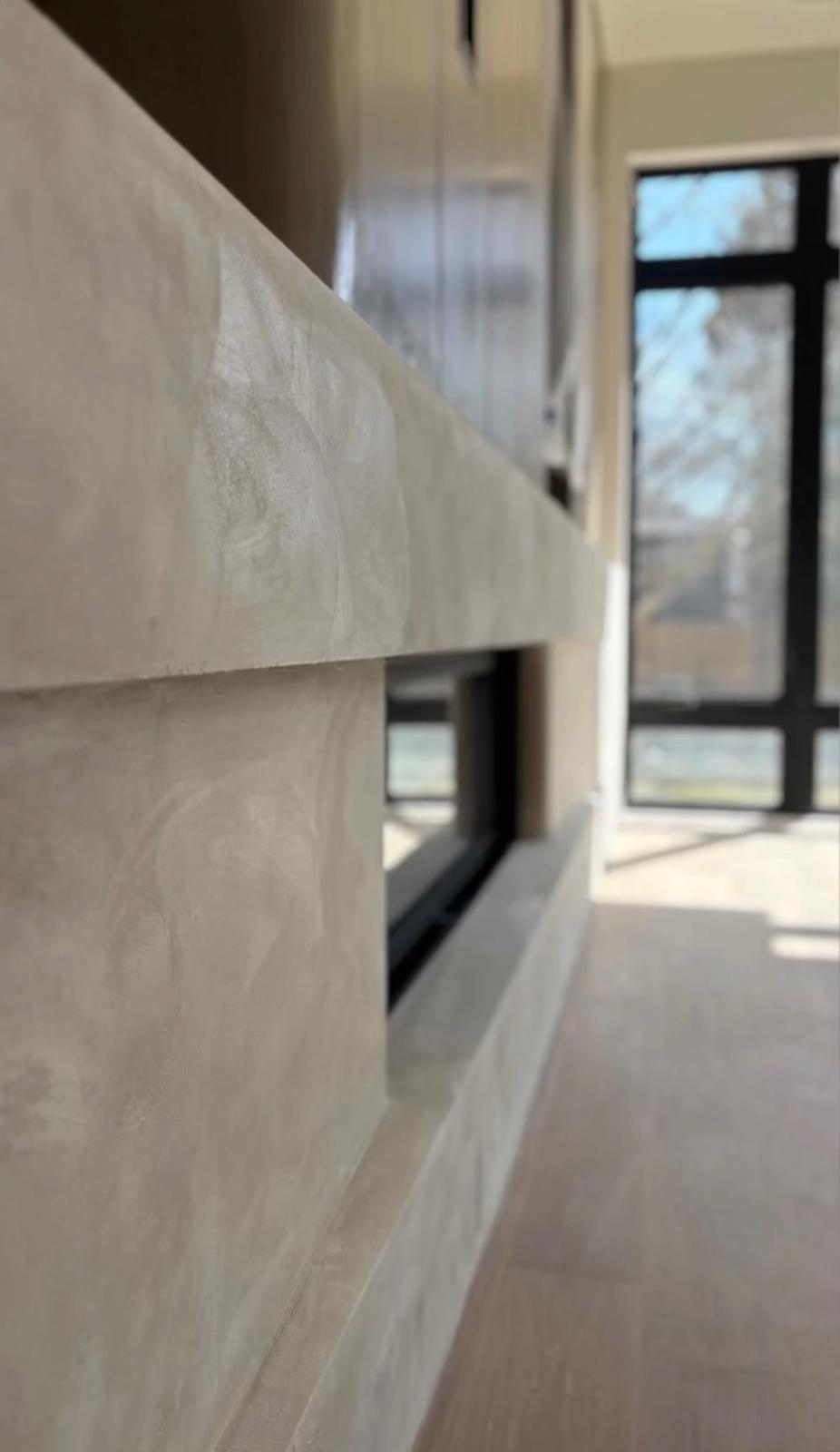 Accent wall fireplace