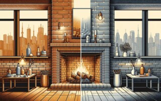 benefits of limewash vs paint for brick fireplace in Toronto