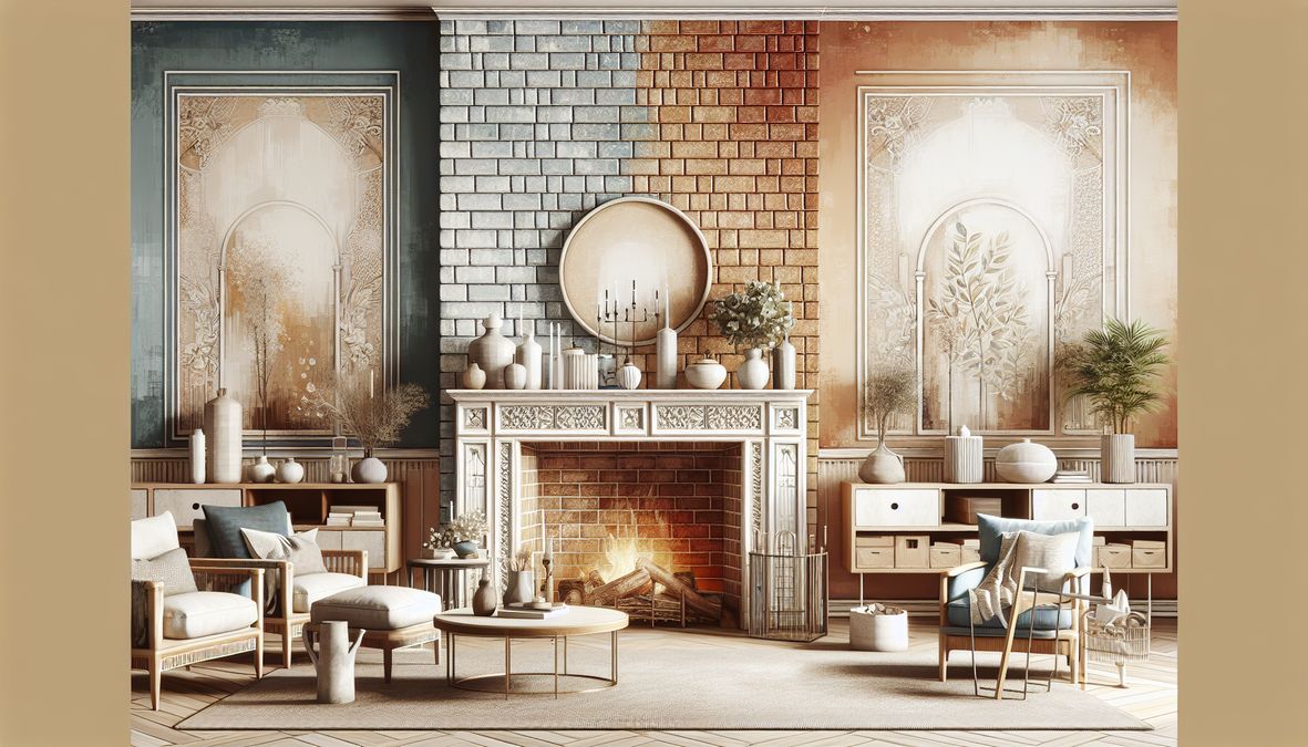 popular modern brick fireplace paint colors for homes