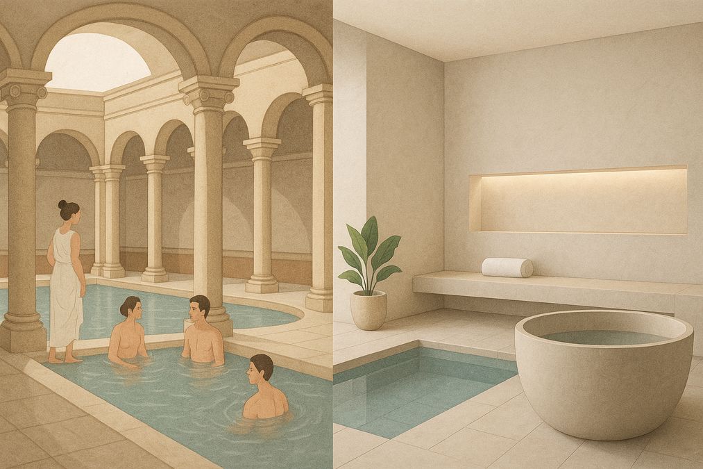 history of Roman bathhouses and their influence on modern spa design