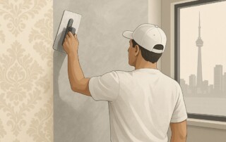 how to apply Venetian plaster over wallpaper in Toronto