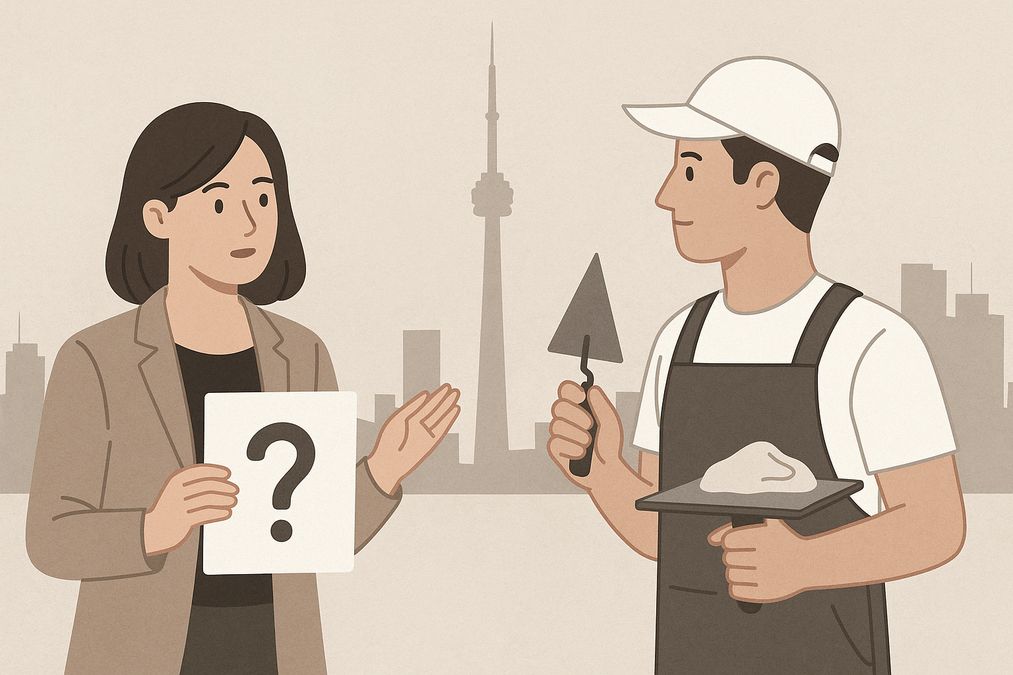 questions to ask a plasterer before hiring in Toronto 2026