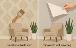 Traditional wallpaper vs removable wall coverings rental apartments Canada