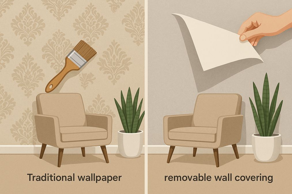 Traditional wallpaper vs removable wall coverings rental apartments Canada