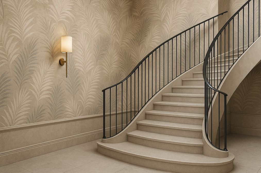 2026 popular hotel-inspired stairwell wallpaper designs