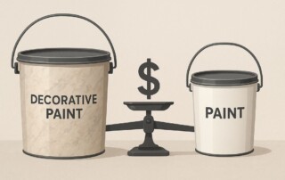 cost comparison between decorative paint and standard paint buckets