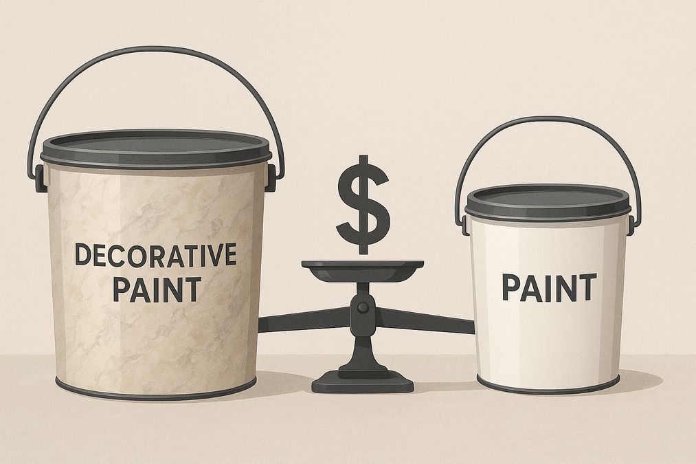 cost comparison between decorative paint and standard paint buckets