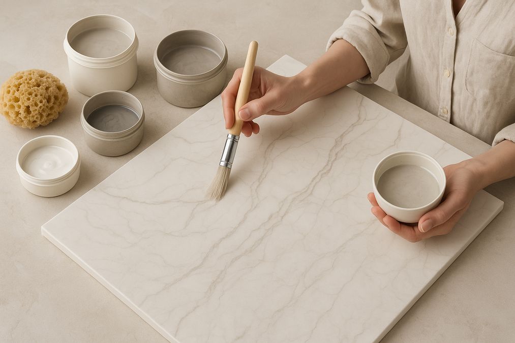 how to create marbleized paint effect by hand step by step
