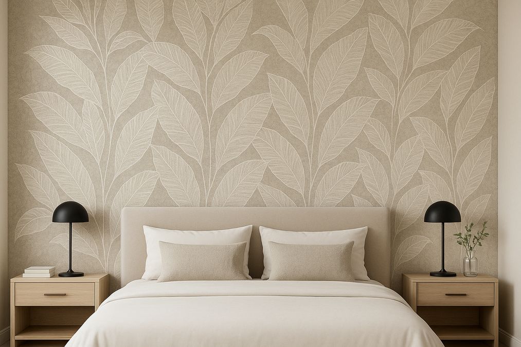 how to easily upgrade your bedroom with wallpaper behind the bed