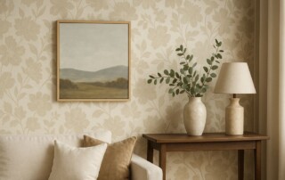 how to layer wallpaper with existing art and furniture in Toronto homes