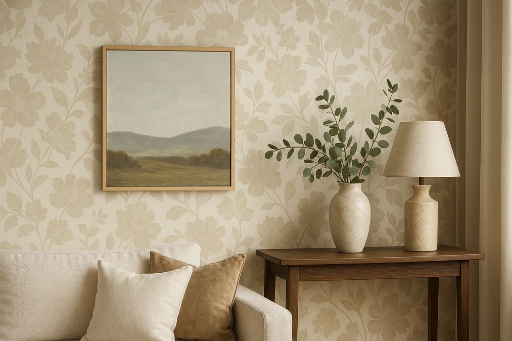 how to layer wallpaper with existing art and furniture in Toronto homes