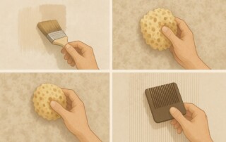 step by step classic decorative painting with sponge rag and comb